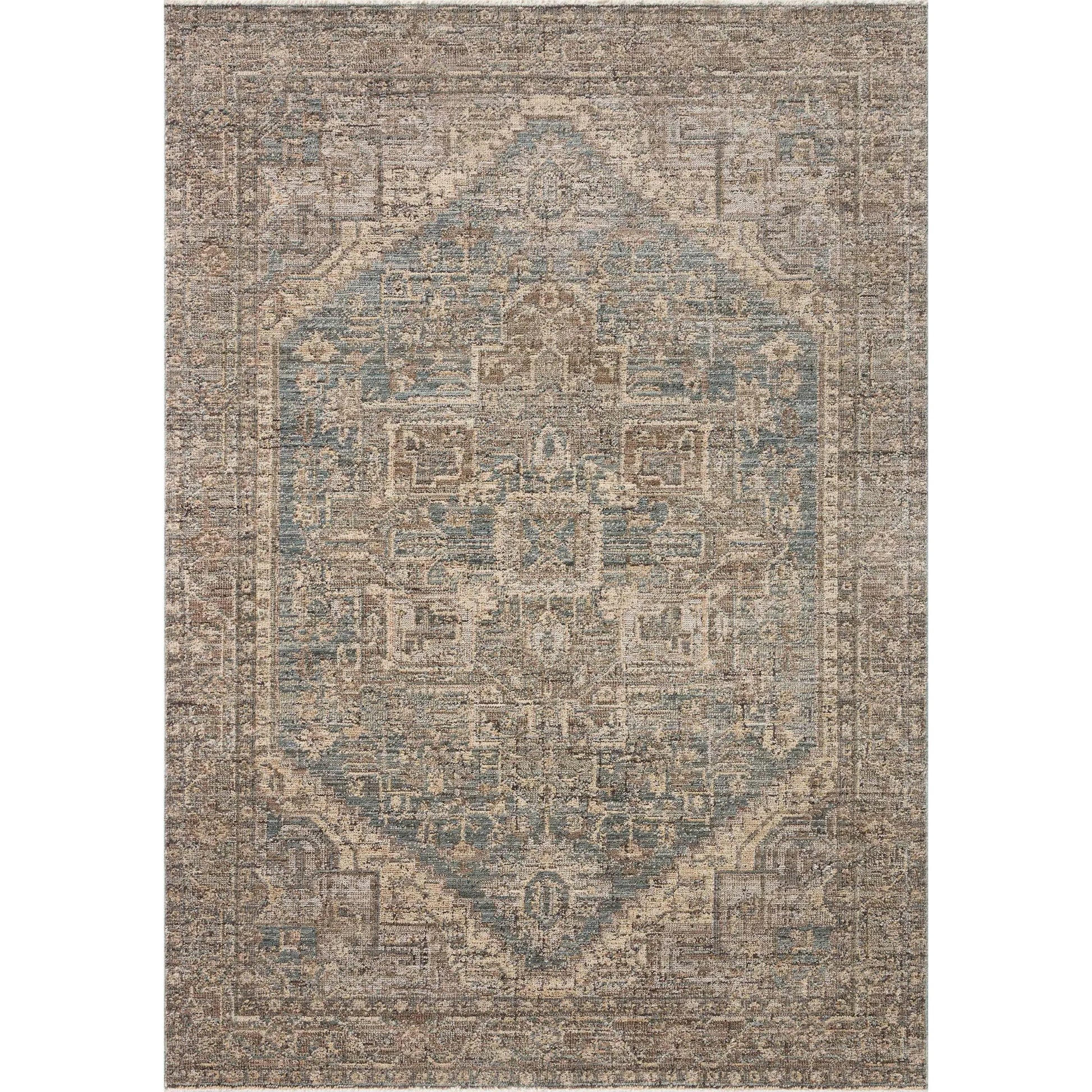 Priscilla PRL-04 Rug by Loloi in blue, bark. Made from 100% polyester in a unique style.
