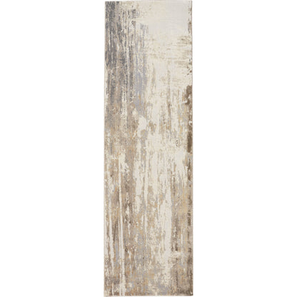 Parker Transitional Rug - 3709F by Feizy in tan, ivory, gray. Made from viscose, polyester in a unique style.
