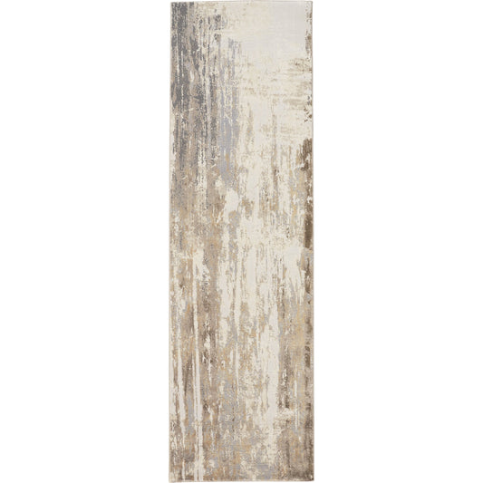 Parker Transitional Rug - 3709F by Feizy in tan, ivory, gray. Made from viscose, polyester in a unique style.