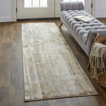 Parker Transitional Rug - 3709F by Feizy in tan, ivory, gray. Made from viscose, polyester in a unique style.