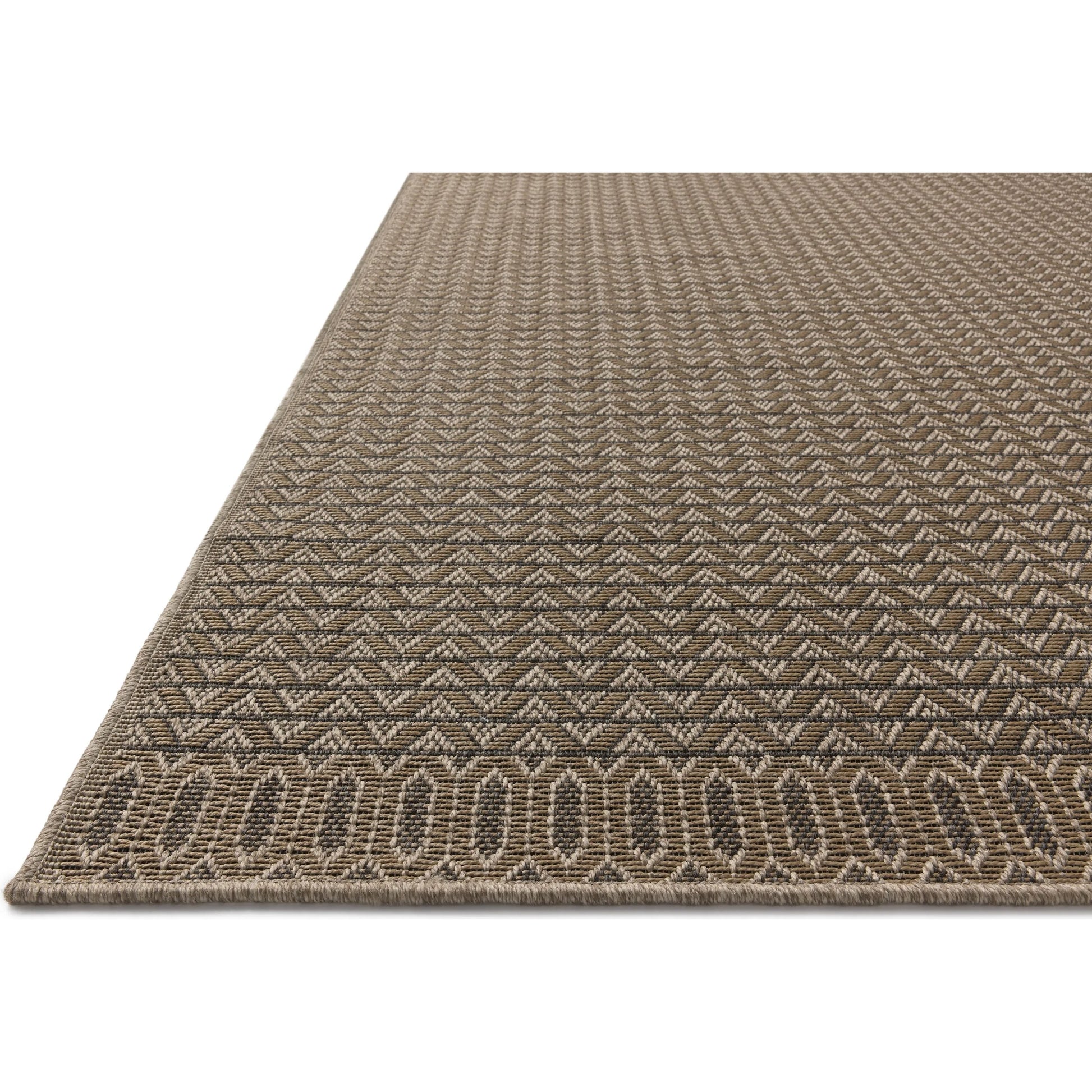 Providence PRC-05 Outdoor Rug by Chris Loves Julia x Loloi in natural, graphite. Made from 100% polypropylene in a unique style.