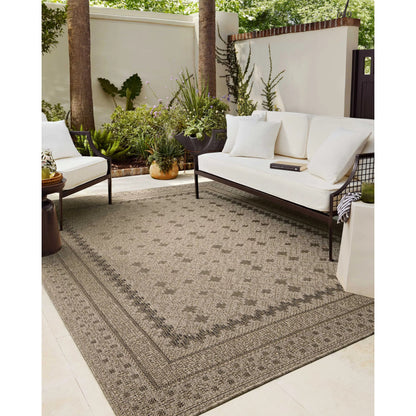 Providence PRC-06 Outdoor Rug by Chris Loves Julia x Loloi in charcoal, dove. Made from 100% polypropylene in a unique style.