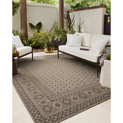 Providence PRC-07 Outdoor Rug by Chris Loves Julia x Loloi in dove, charcoal. Made from 100% polypropylene in a unique style.