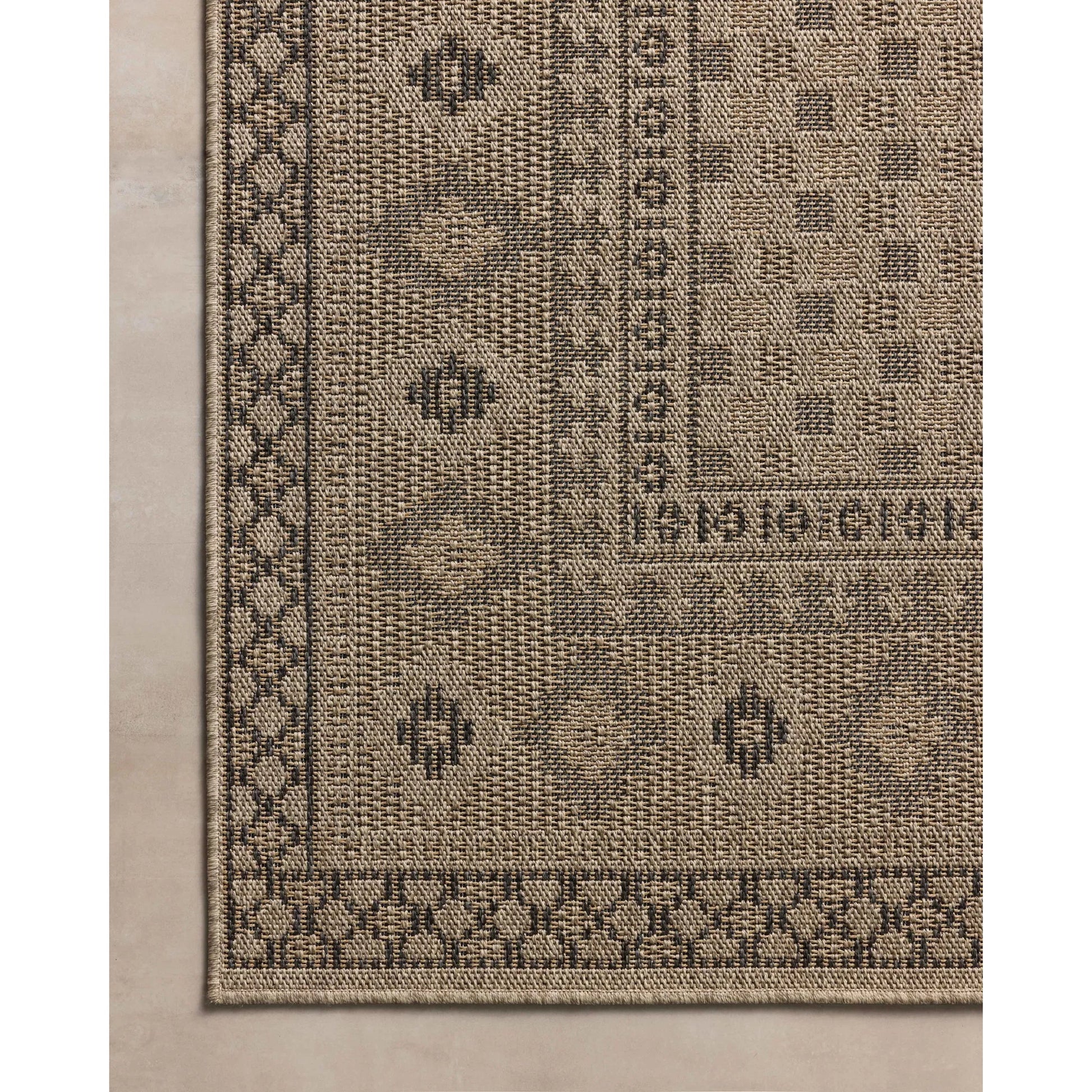 Providence PRC-07 Outdoor Rug by Chris Loves Julia x Loloi in dove, charcoal. Made from 100% polypropylene in a unique style.