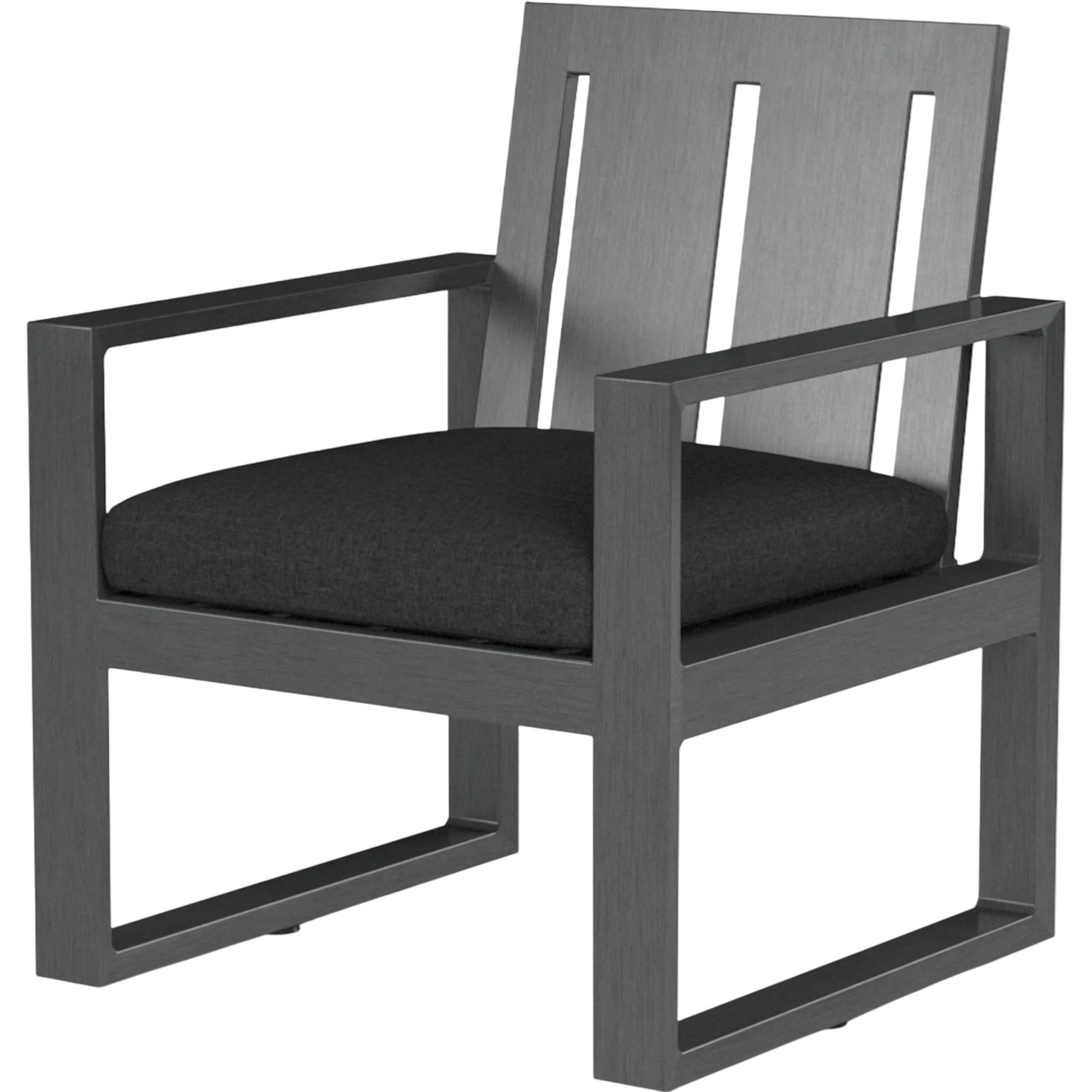 Redondo Outdoor Dining Chair by Sunset West in grays. Made from aluminum in a modern style.