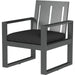 Redondo Outdoor Dining Chair by Sunset West in grays. Made from aluminum in a modern style.