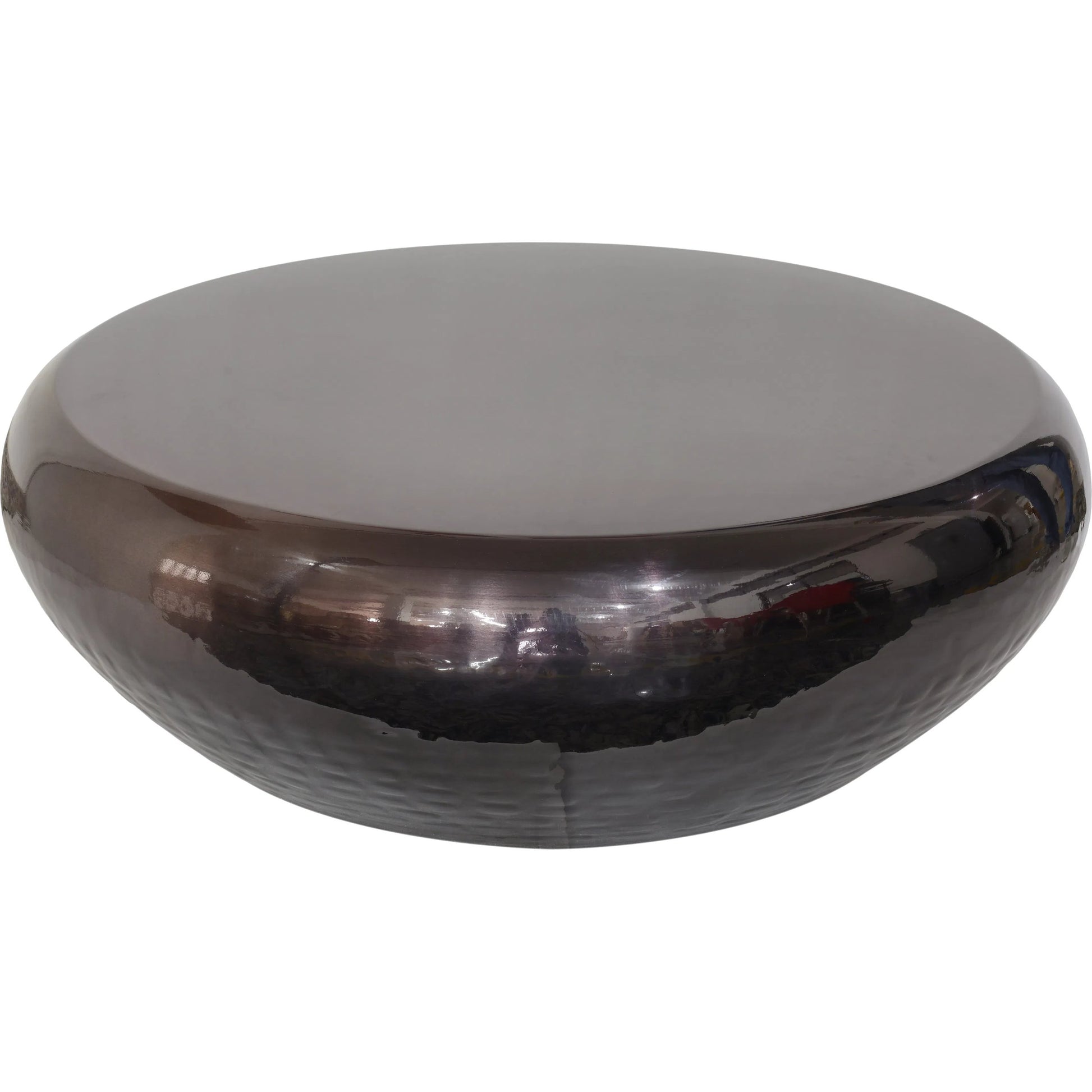 Helios Handforged Drum Coffee Table - PRR-033BLK by Pasargad Home in black. Made from metal in a unique style.