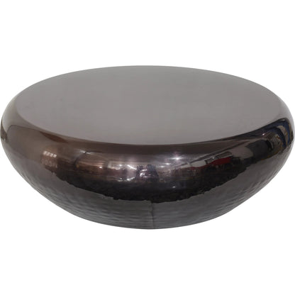 Helios Handforged Drum Coffee Table - PRR-033BLK by Pasargad Home in black. Made from metal in a unique style.
