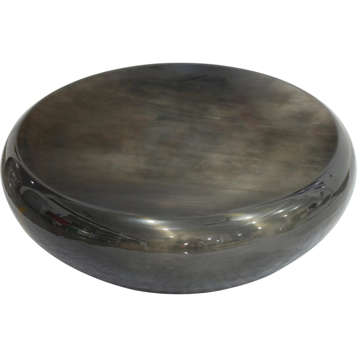 002 SI-2534683 | Additional Silo | Helios Handforged Drum Coffee Table - PRR-033BLK by Pasargad Home in black. Made from metal in a unique style.