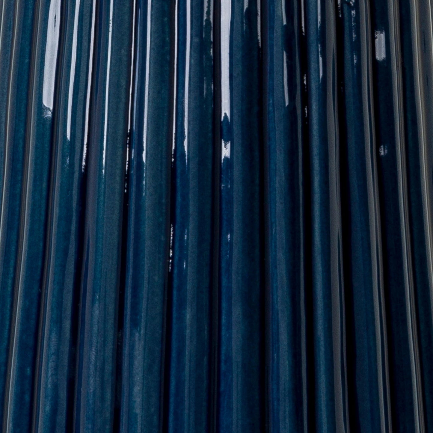 002 SI-1915840 | Closeup | Patras - 31040 by Livabliss in body: blue, shade: white, finial: metallic - brass, harp: metallic - nickel, cord: translucent and glazedbrushed. Made from shade (outside): linen, shade (inside): polyester, body: ceramic, finial: 