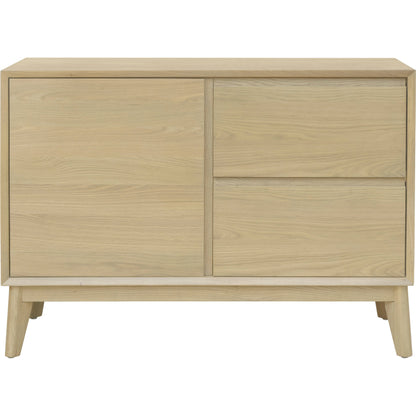 Pryce Sideboard by Surya in brown and wood finish. Made from oak in a modern style.