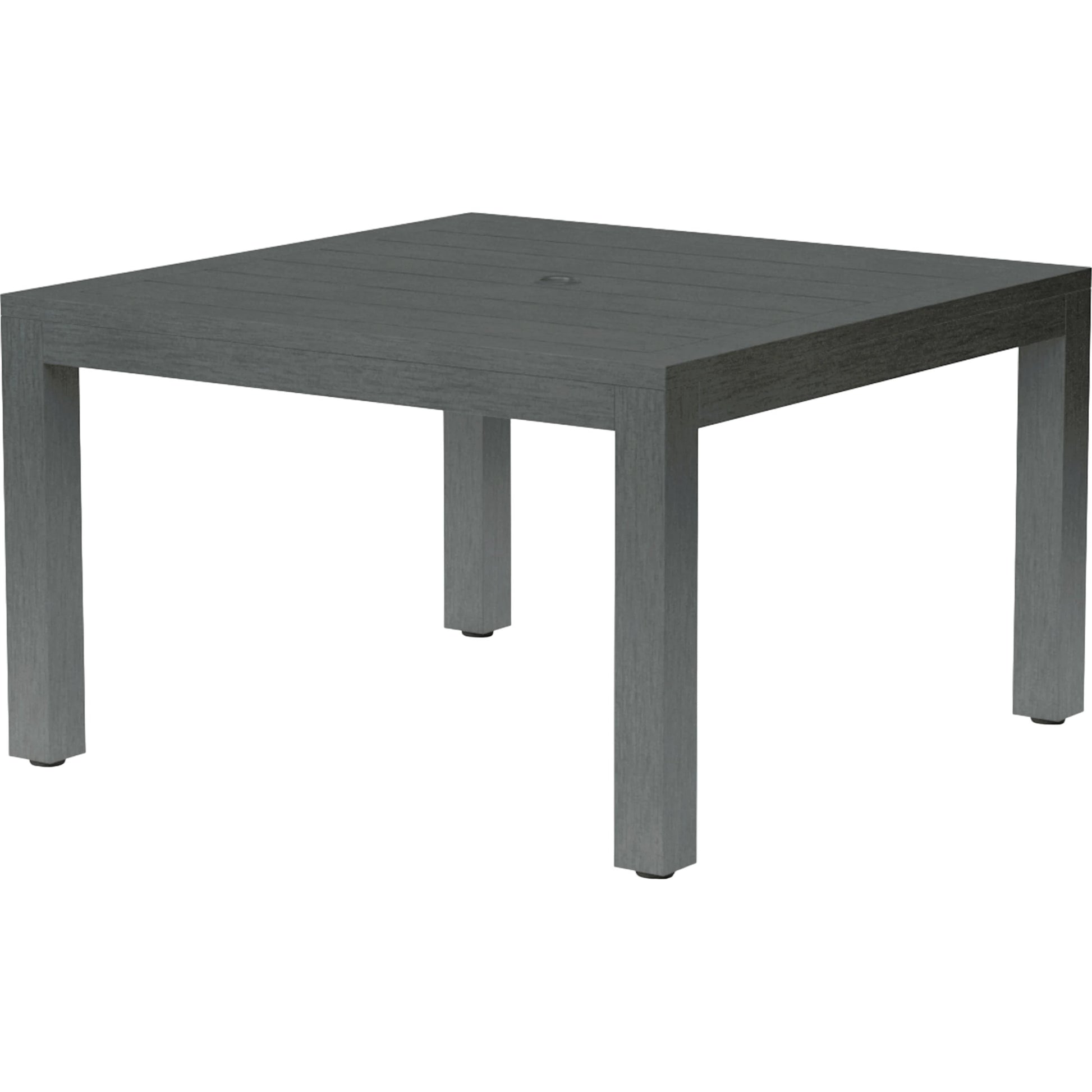 Redondo Outdoor 48" Square Dining Table by Sunset West in slate. Made from aluminum in a modern style.