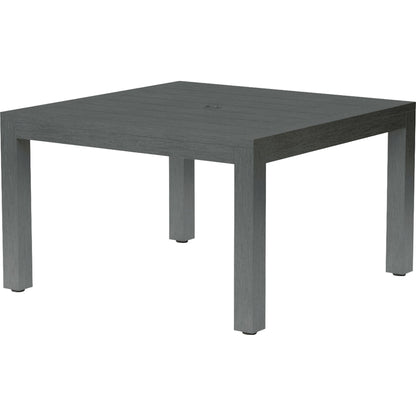 Redondo Outdoor 48" Square Dining Table by Sunset West in slate. Made from aluminum in a modern style.