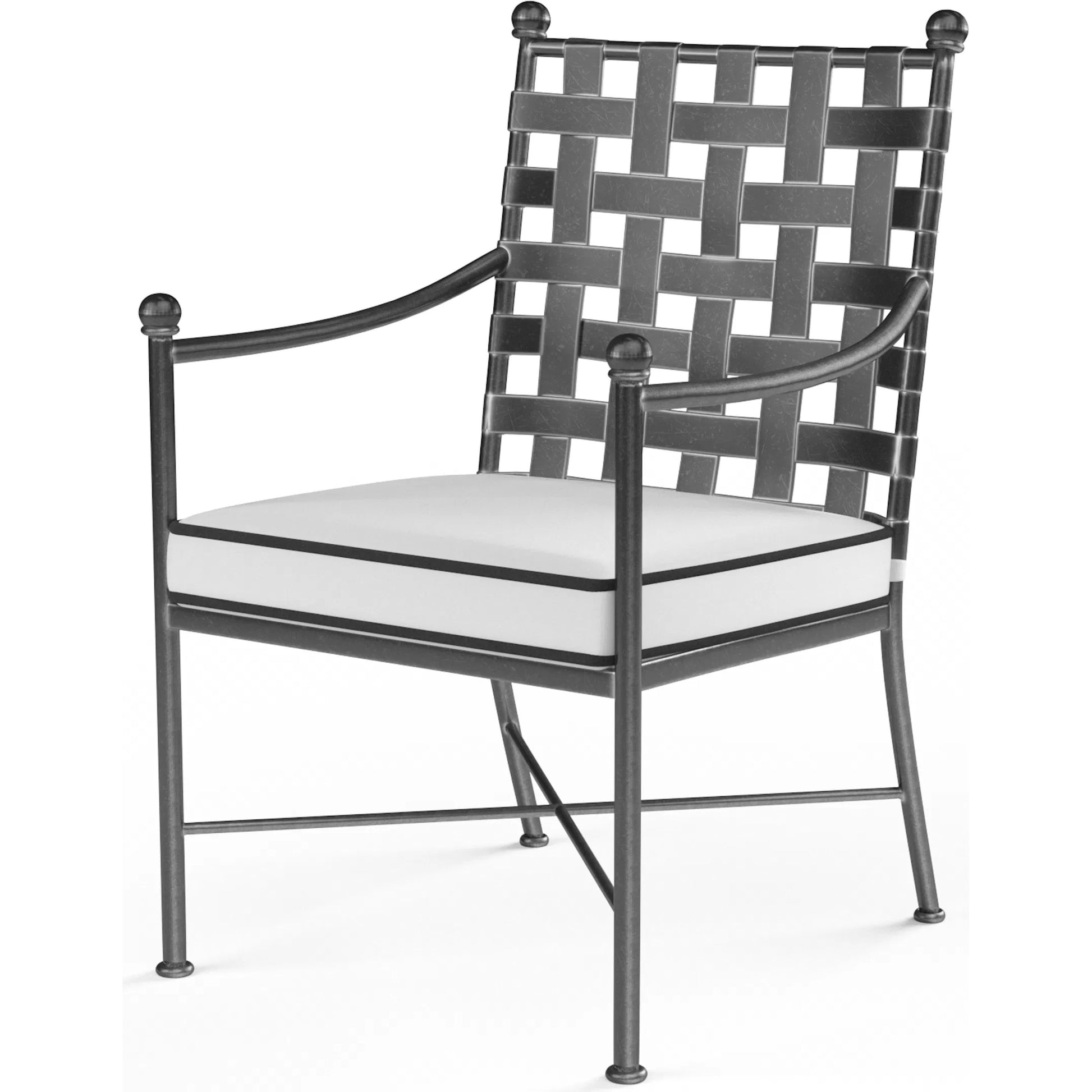 Provence Outdoor Dining Chair by Sunset West. Made from wrought iron in a modern style.