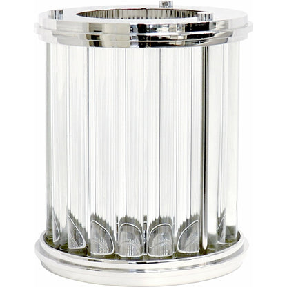 Lucian Hurricane by Pasargad Home in clear and clear. Made from lucite, steel in a transitional style.