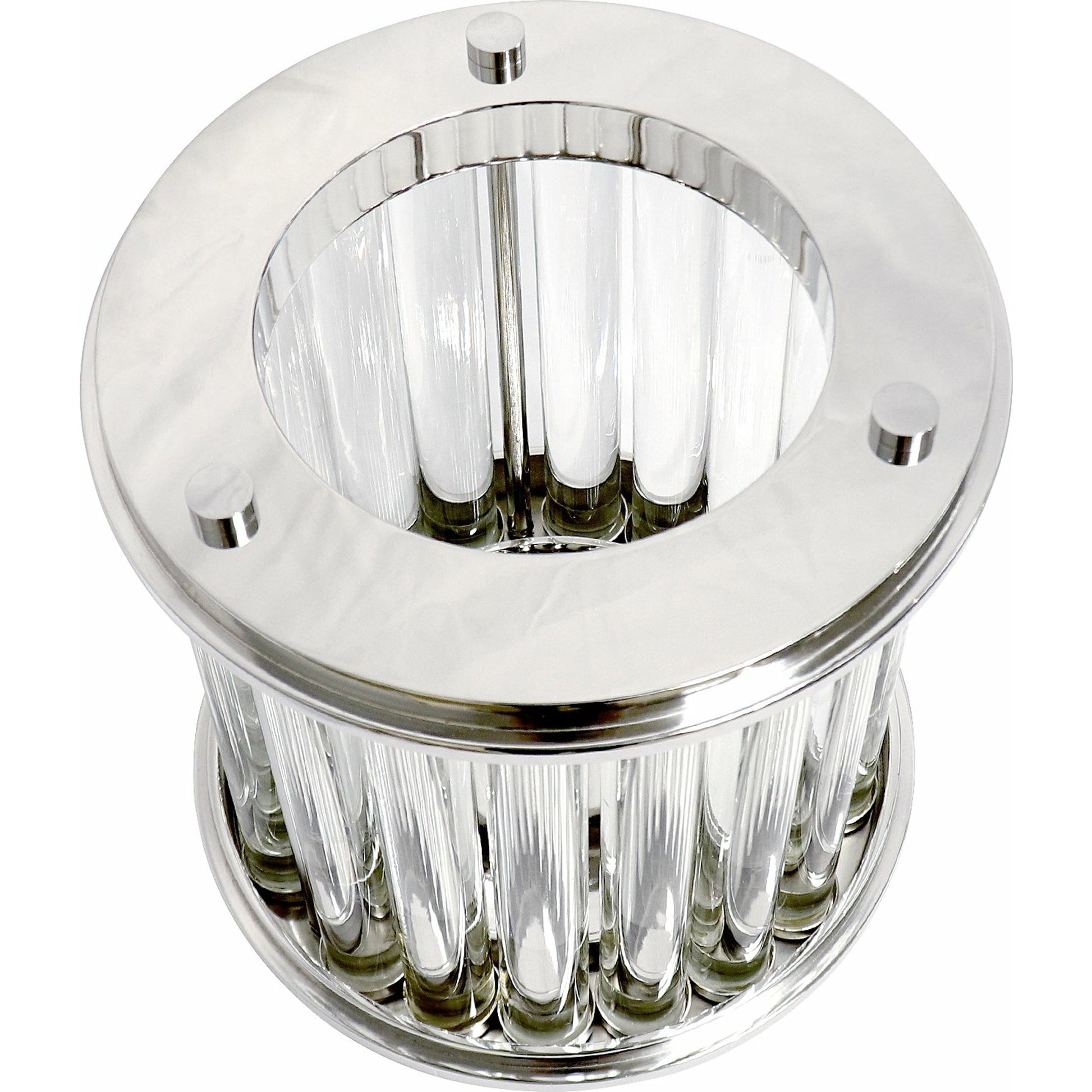 Lucian Hurricane by Pasargad Home in clear and clear. Made from lucite, steel in a transitional style.