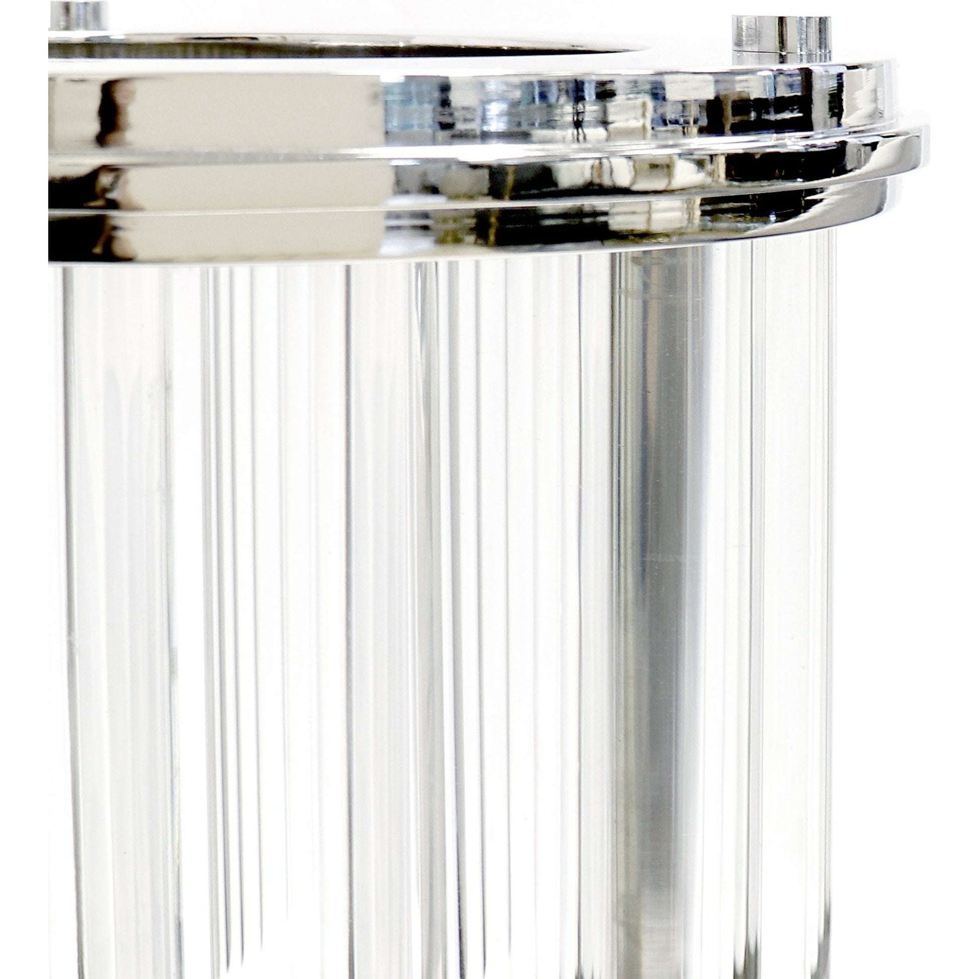Lucian Hurricane by Pasargad Home in clear and clear. Made from lucite, steel in a transitional style.