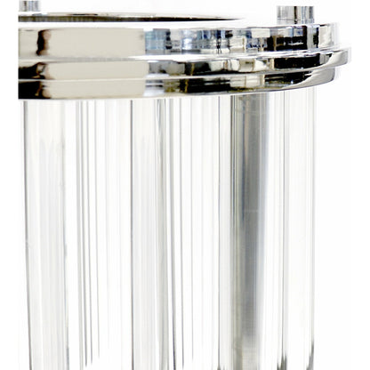 Lucian Hurricane by Pasargad Home in clear and clear. Made from lucite, steel in a transitional style.