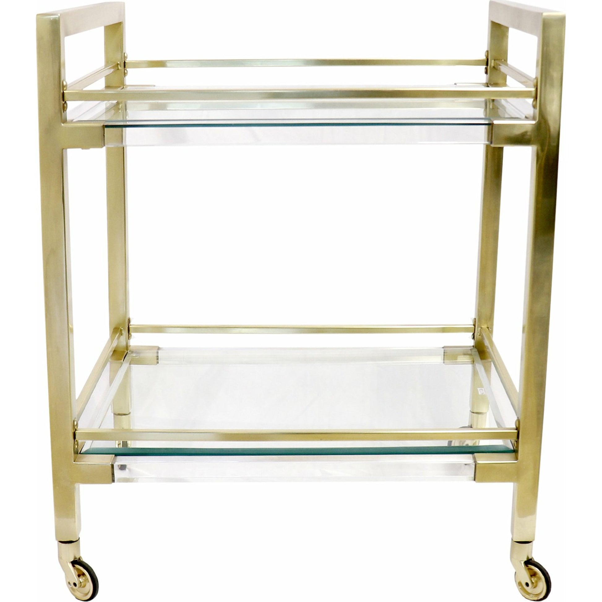 Baylor Serving Table by Pasargad Home in brass. Made from lucite, steel in a unique style.