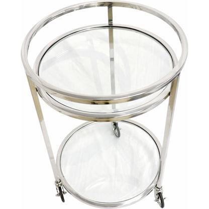 Blake Serving Table by Pasargad Home in stainless steel. Made from lucite, steel in a transitional style.