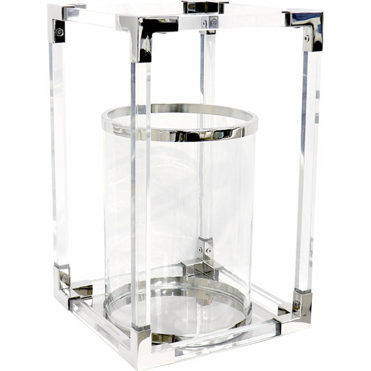 001 SI-1718123 | Additional Silo | Soren Lantern by Pasargad Home in clear. Made from lucite, steel in a transitional style.