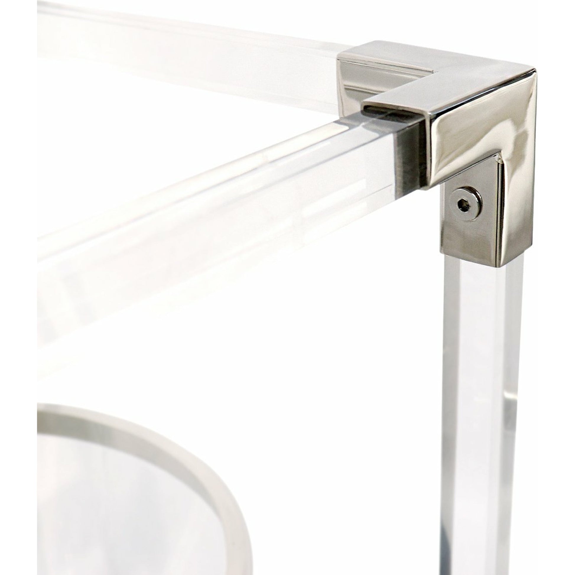 Soren Lantern by Pasargad Home in clear. Made from lucite, steel in a transitional style.