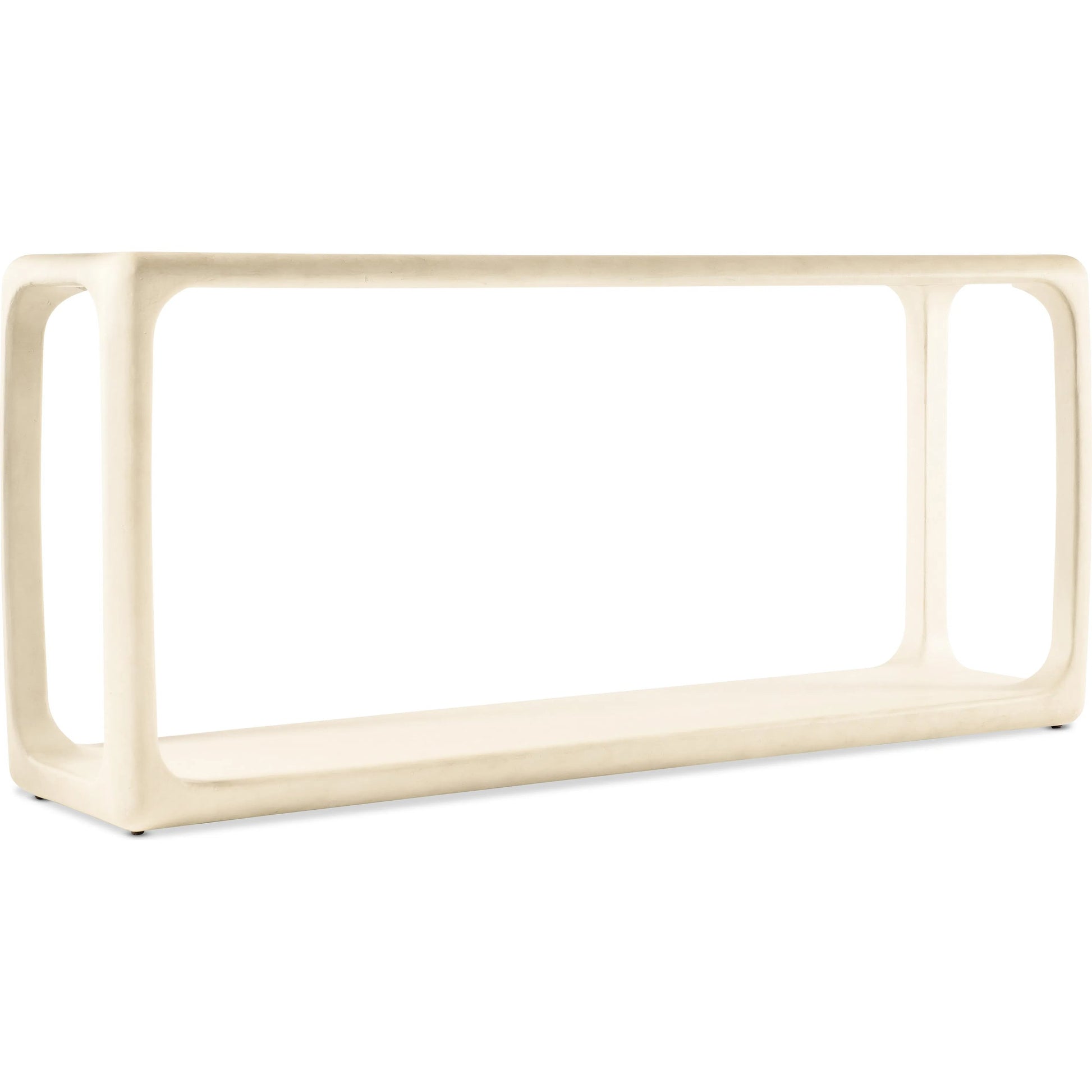 Westwood Console Table by Hooker Furniture in textured alabaster plaster white. Made from wood veneers in a transitional style.