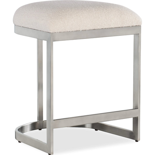 Modern Mood Counter Stool by Hooker Furniture in inverness natural and silver. Made from 83% polyester, 17% acrylic, metal in a modern style.