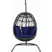 Milano Outdoor Hanging Chair by Sunset West in slate. Made from olefin rope in a coastal style.