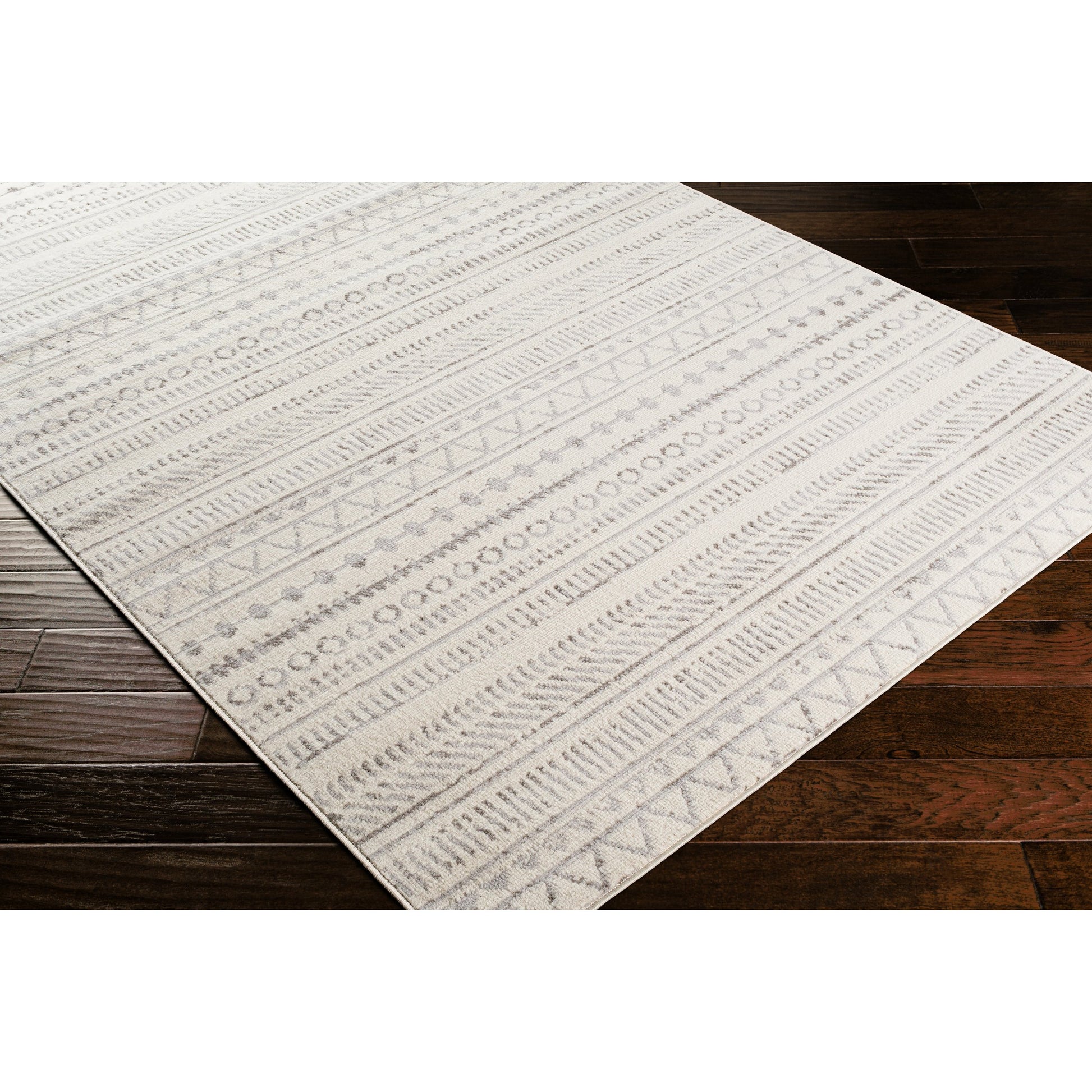 Pisa Rug - 24538 by Livabliss in medium gray, charcoal, off-white, light slate. Made from face: 100% polypropylene, warp: 100% polypropylene in a unique style.