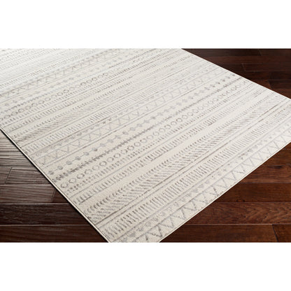 Pisa Rug - 24538 by Livabliss in medium gray, charcoal, off-white, light slate. Made from face: 100% polypropylene, warp: 100% polypropylene in a unique style.