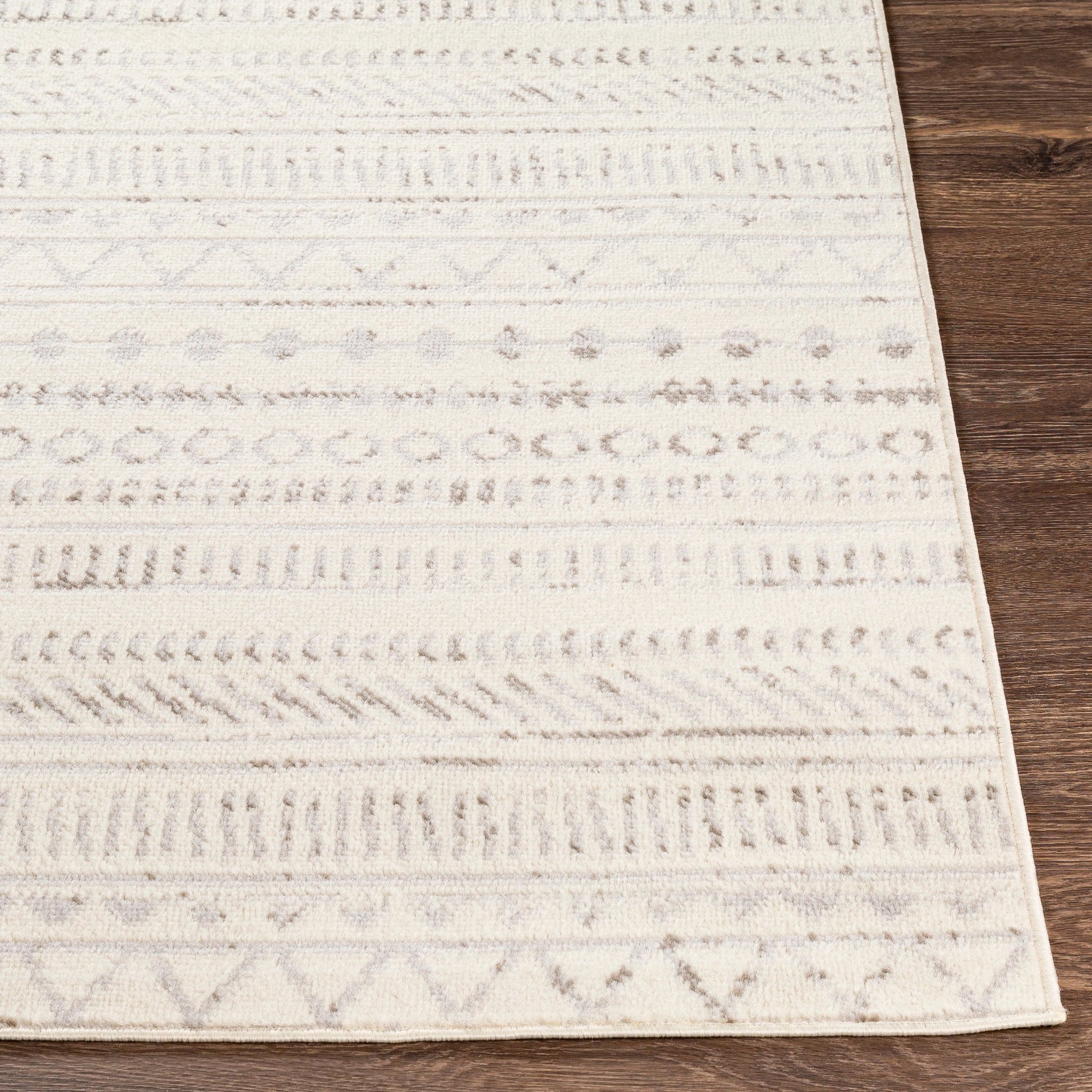 Pisa Rug - 24538 by Livabliss in medium gray, charcoal, off-white, light slate. Made from face: 100% polypropylene, warp: 100% polypropylene in a unique style.