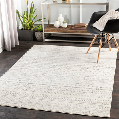 Pisa Rug - 24538 by Livabliss in medium gray, charcoal, off-white, light slate. Made from face: 100% polypropylene, warp: 100% polypropylene in a unique style.