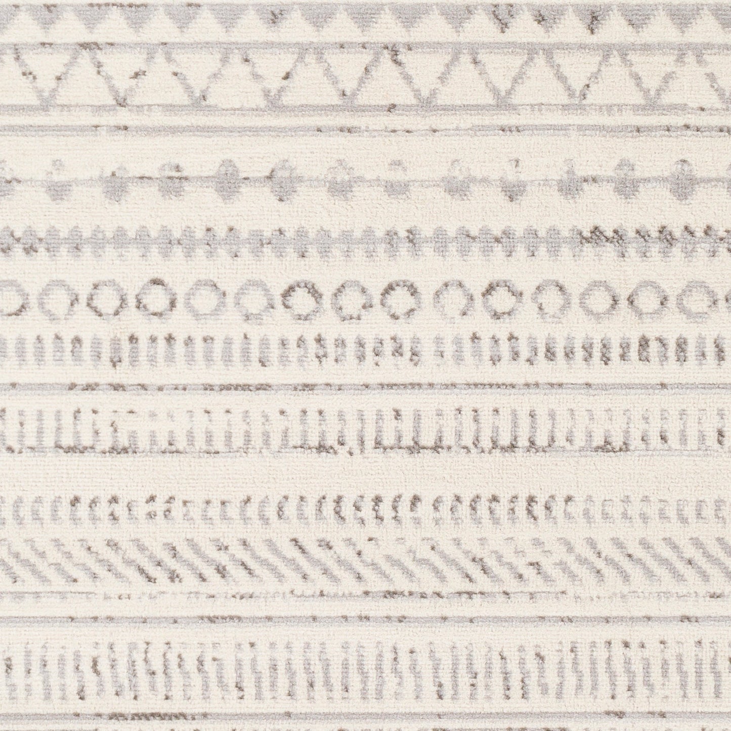 003 SI-2046699 | Closeup | Pisa Rug - 24538 by Livabliss in medium gray, charcoal, off-white, light slate. Made from face: 100% polypropylene, warp: 100% polypropylene in a unique style.