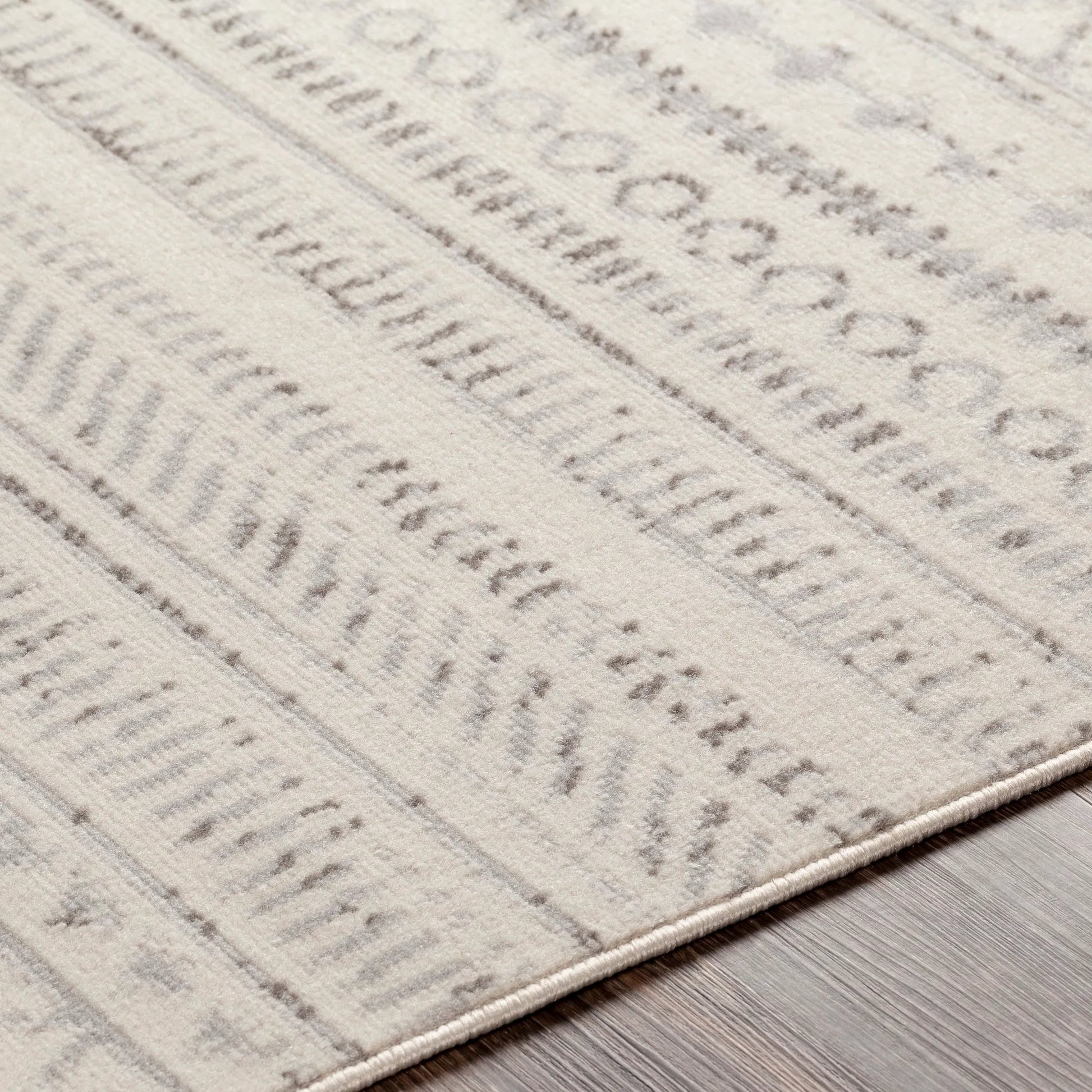 Pisa Rug - 24538 by Livabliss in medium gray, charcoal, off-white, light slate. Made from face: 100% polypropylene, warp: 100% polypropylene in a unique style.