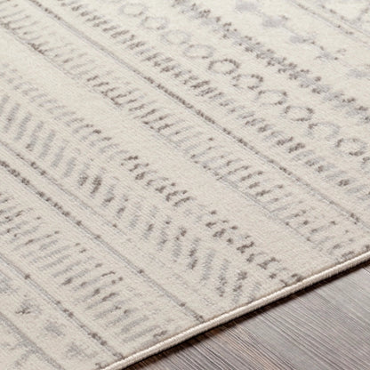 Pisa Rug - 24538 by Livabliss in medium gray, charcoal, off-white, light slate. Made from face: 100% polypropylene, warp: 100% polypropylene in a unique style.