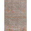Charcoal, Light Gray, Burnt Orange, Medium Gray / 6'7" x 9'