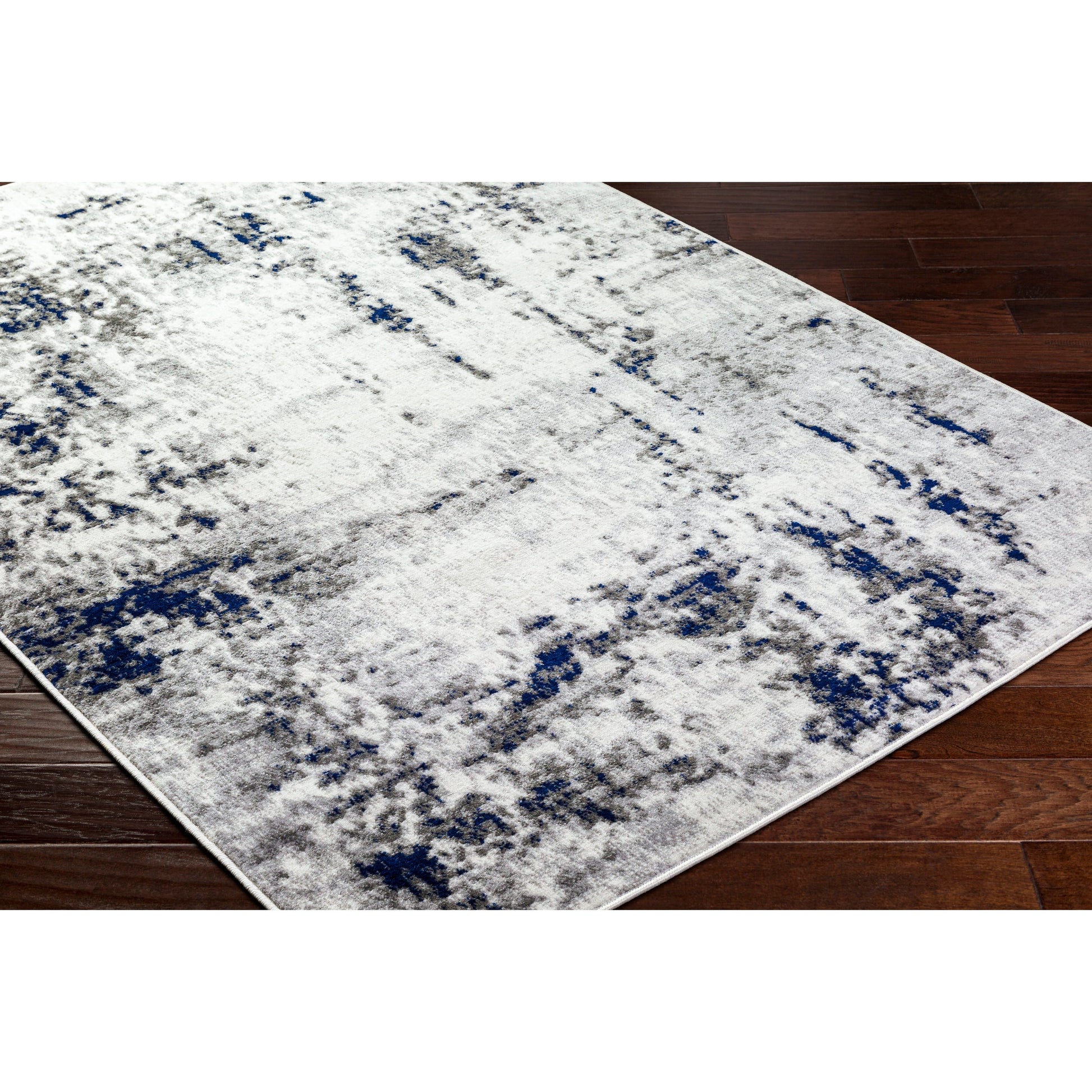Pisa Rug - 14634 by Livabliss in light gray, medium gray, charcoal, dark blue. Made from face: 100% polypropylene, warp: 100% polypropylene in a unique style.