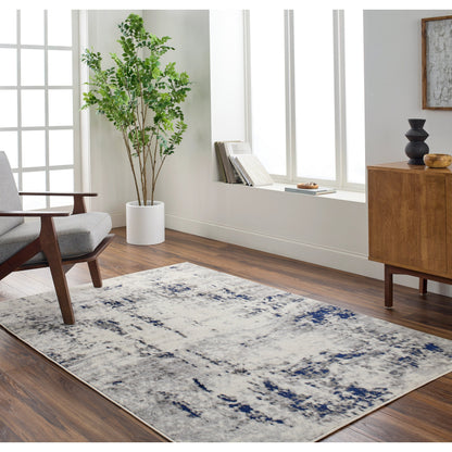 Pisa Rug - 14634 by Livabliss in light gray, medium gray, charcoal, dark blue. Made from face: 100% polypropylene, warp: 100% polypropylene in a unique style.