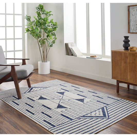Pisa Rug - 11988 by Livabliss in light gray, dark blue, charcoal, medium gray. Made from face: 100% polypropylene, warp: 100% polypropylene in a unique style.
