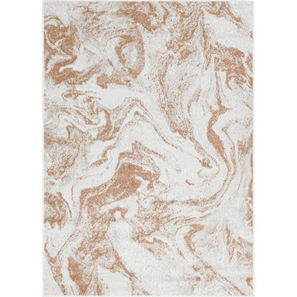 Pisa Rug - 500001 by Livabliss in light gray, light brown, rust, gray. Made from face: 100% polypropylene, warp: 100% polyester in a unique style.