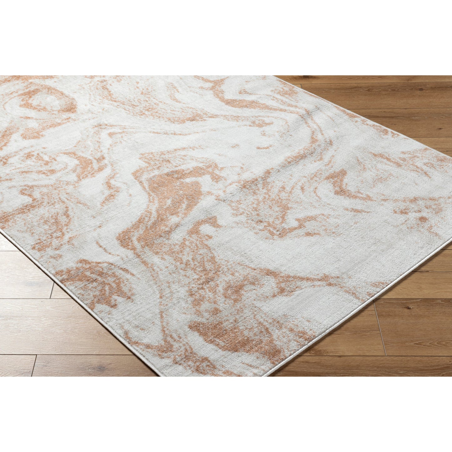 006 SI-2132247,SI-2132248,SI-2132249 | Closeup | Pisa Rug - 500001 by Livabliss in light gray, light brown, rust, gray. Made from face: 100% polypropylene, warp: 100% polyester in a unique style.