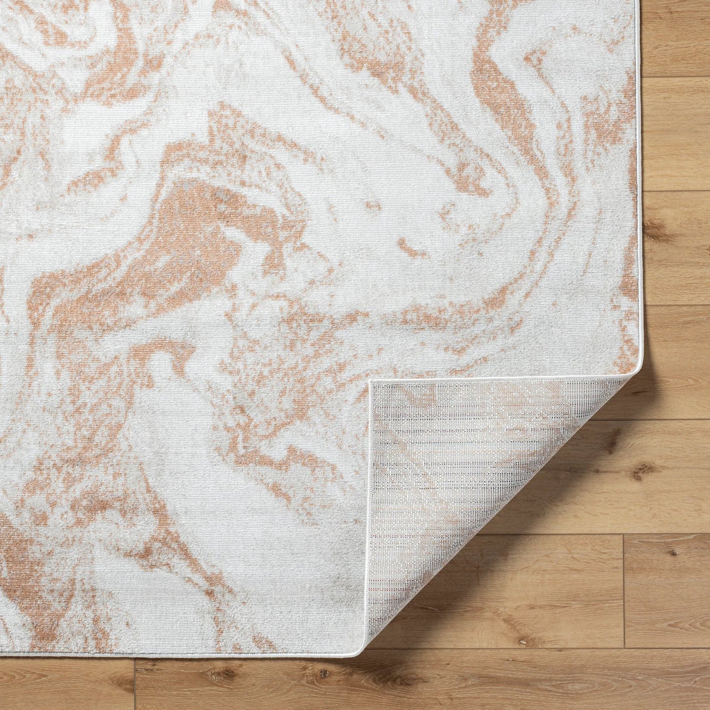 013 SI-2132247,SI-2132248,SI-2132249 | Closeup | Pisa Rug - 500001 by Livabliss in light gray, light brown, rust, gray. Made from face: 100% polypropylene, warp: 100% polyester in a unique style.