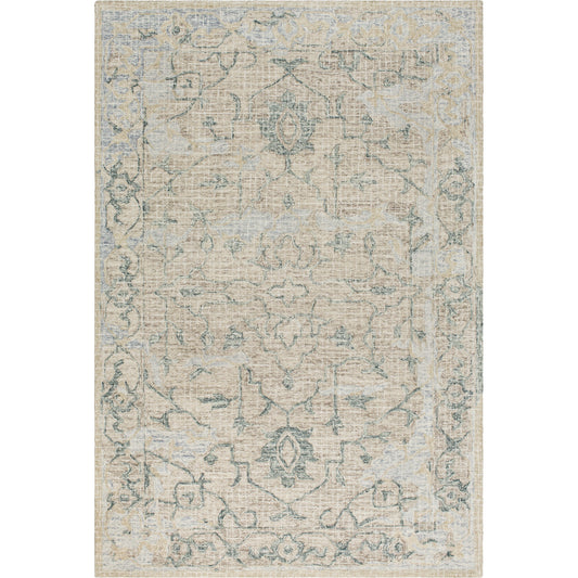 Piastrella Rug - 22951 by Surya in dark green. Made from 100% wool in a unique style.