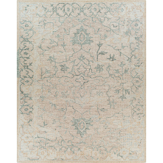 Piastrella Rug - 22951 by Surya in dark green. Made from 100% wool in a unique style.