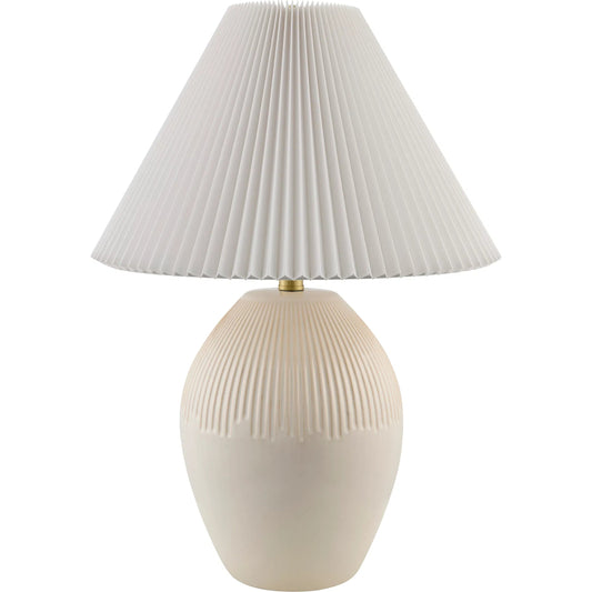 Padstow Accent Table Lamp by Livabliss in metallic, glazed. Made from ceramic, linen, polyester, iron in a unique style.