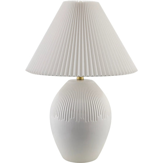 Padstow Accent Table Lamp by Livabliss in metallic, glazed. Made from ceramic, linen, polyester, iron in a unique style.