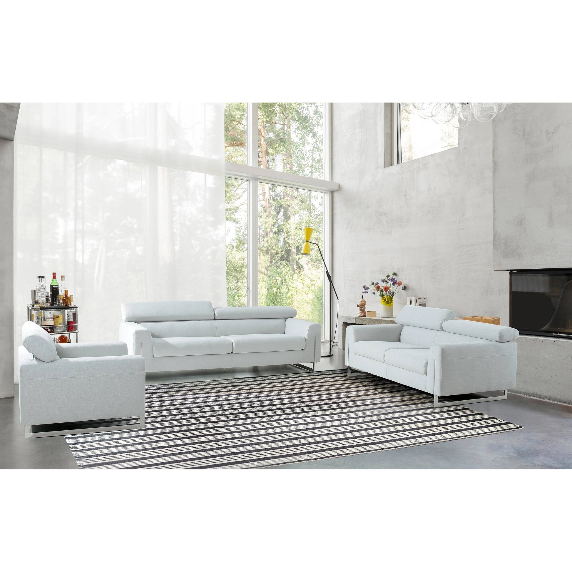 Serena Lounge Chair by Pasargad Home in silver. Made from polyester fabric in a modern style.