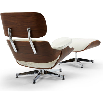 Florence Lounge Chair by Pasargad Home in brown and black. Made from leather wood in a modern style.