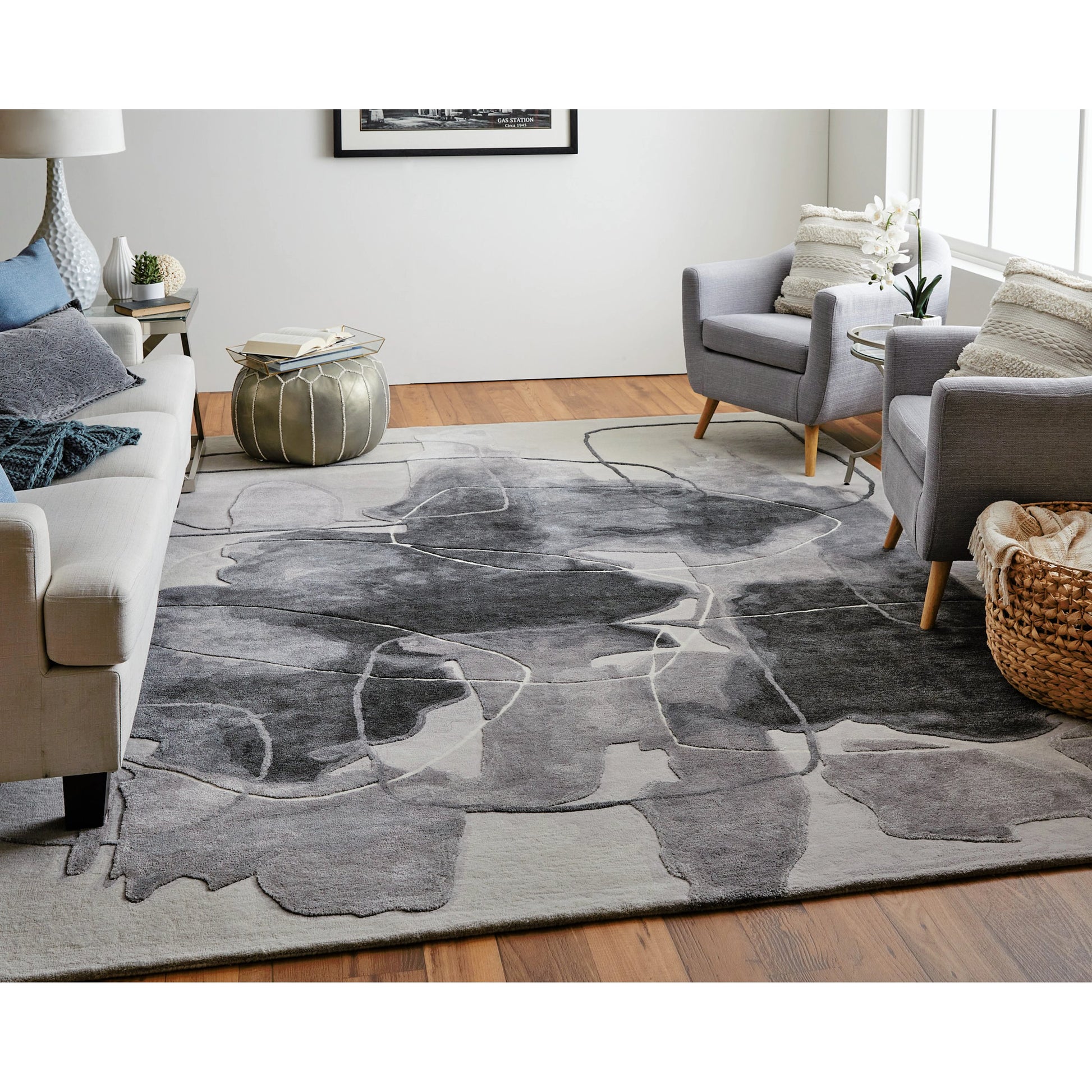 Anya Transitional Rug - 8885F by Feizy. Made from wool, viscose in a unique style.